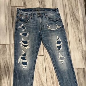 American Eagle Straight Leg Jeans, Size 34x32, Medium to Dark Wash